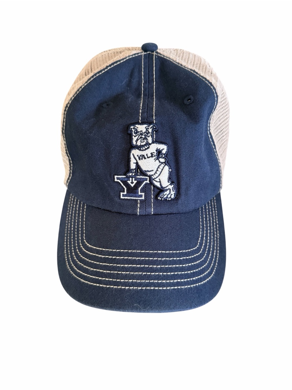 Yale Bulldogs Navy and Khaki Trucker Hat